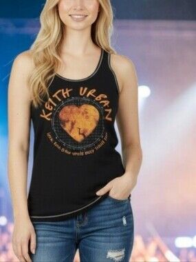 Keith Urban 2007 Concert Tour Graphic Tank Top Women's Sz M Y2K Country Rock